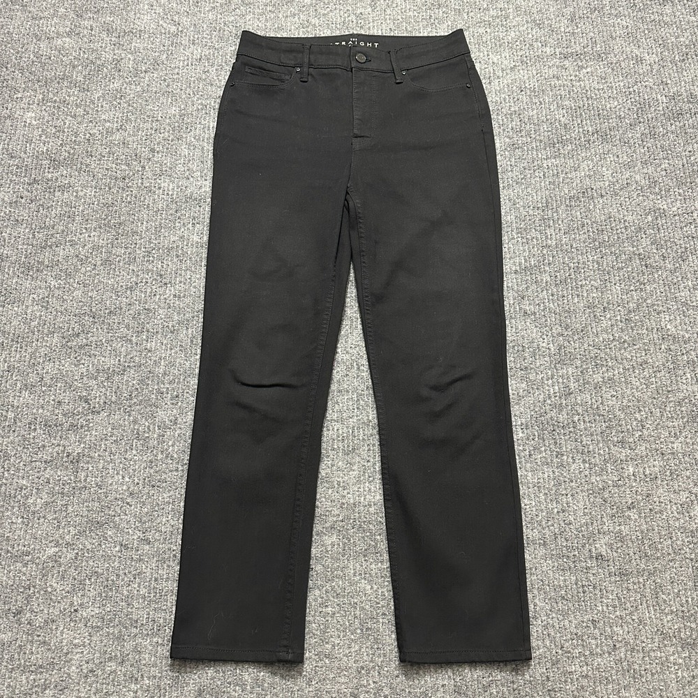 White House Black Market The Straight‎ Crop Jeans Womens Size 4 Black High Rise